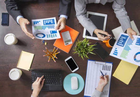 Business People Working on an Office Desk
